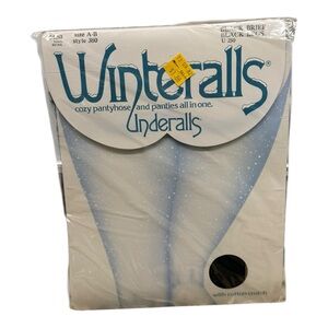 1979 Underalls Winteralls Cozy Pantyhose & Panties Black Size AB Style 380 NEW